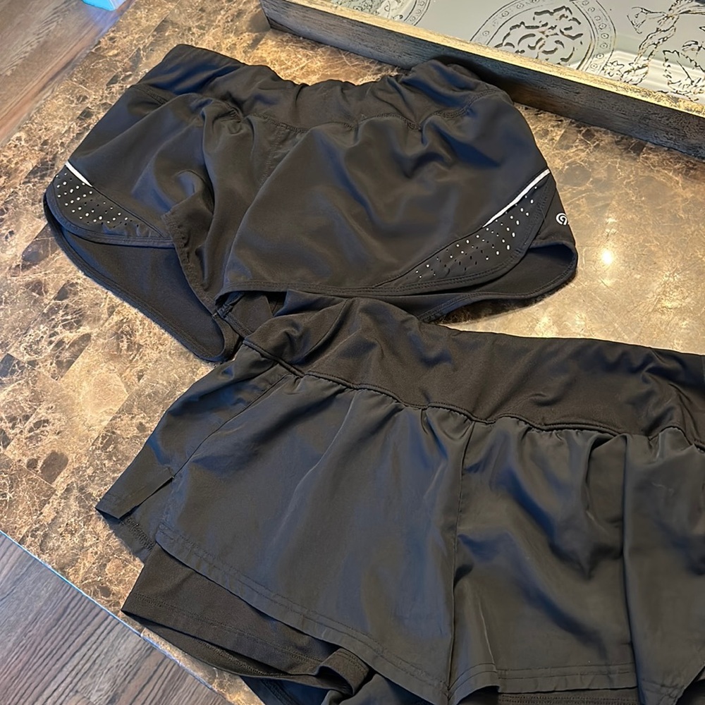 A lot of 2, women’s athletic champion lined shorts, black size large